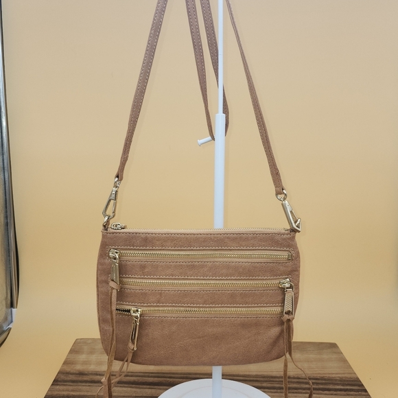 Rebecca Minkoff Tan Crossbody Bag With Gold Hardware And Finishes, EUC - Picture 2 of 5